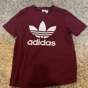 Adidas burgundy Tee shirt